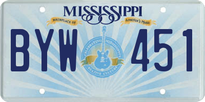 MS license plate BYW451
