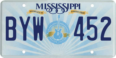 MS license plate BYW452