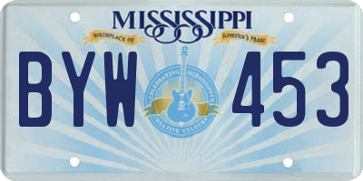 MS license plate BYW453