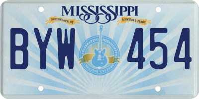 MS license plate BYW454