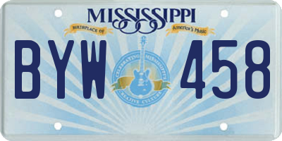 MS license plate BYW458