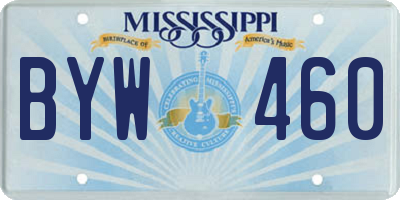 MS license plate BYW460