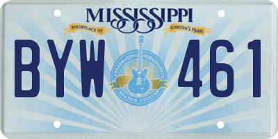 MS license plate BYW461