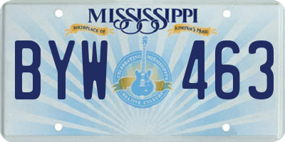 MS license plate BYW463