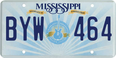 MS license plate BYW464