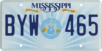 MS license plate BYW465