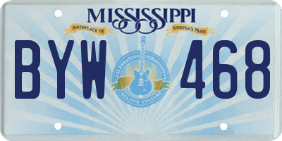 MS license plate BYW468