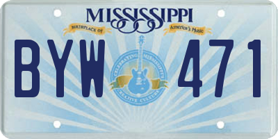 MS license plate BYW471