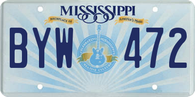 MS license plate BYW472