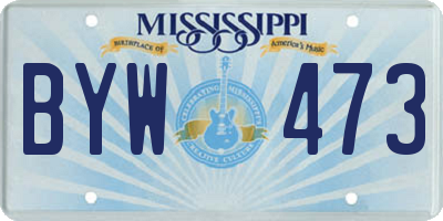 MS license plate BYW473