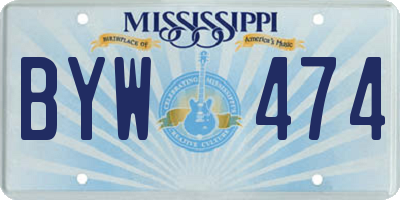 MS license plate BYW474