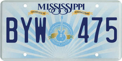 MS license plate BYW475