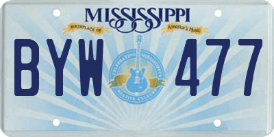 MS license plate BYW477