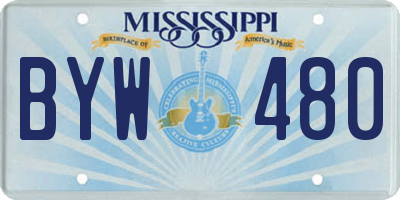 MS license plate BYW480