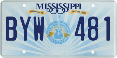 MS license plate BYW481