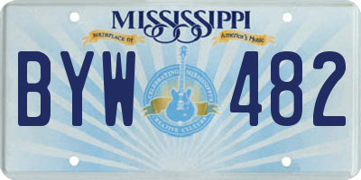 MS license plate BYW482