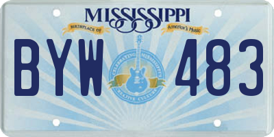 MS license plate BYW483