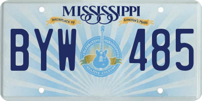 MS license plate BYW485