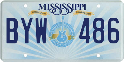 MS license plate BYW486