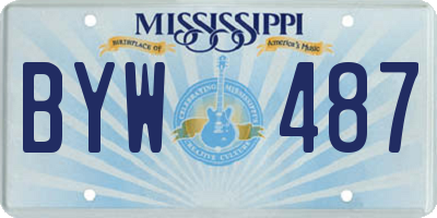 MS license plate BYW487