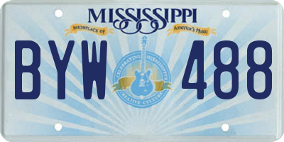 MS license plate BYW488