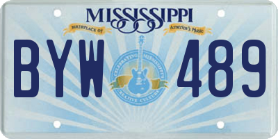 MS license plate BYW489