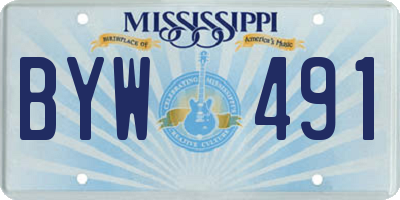 MS license plate BYW491