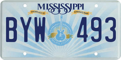 MS license plate BYW493