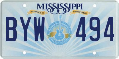 MS license plate BYW494
