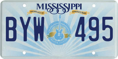 MS license plate BYW495