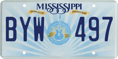 MS license plate BYW497