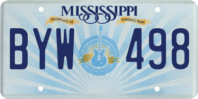 MS license plate BYW498