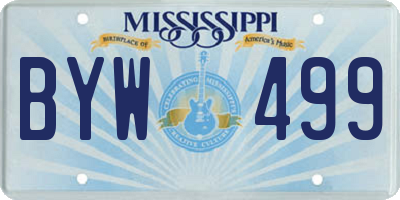 MS license plate BYW499