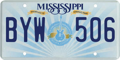 MS license plate BYW506