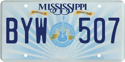 MS license plate BYW507