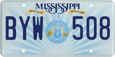 MS license plate BYW508