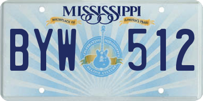MS license plate BYW512