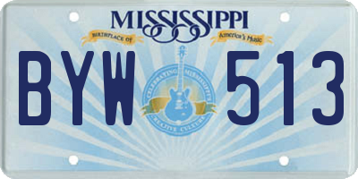 MS license plate BYW513