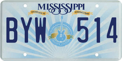 MS license plate BYW514