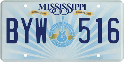 MS license plate BYW516