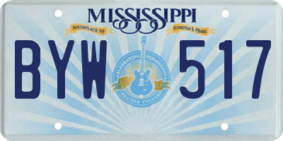MS license plate BYW517