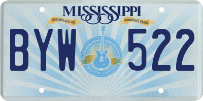 MS license plate BYW522