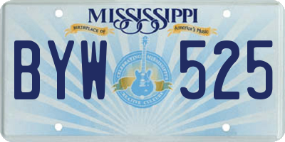 MS license plate BYW525