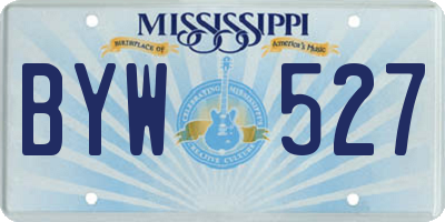 MS license plate BYW527