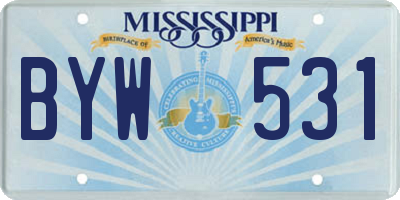 MS license plate BYW531