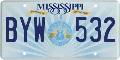 MS license plate BYW532