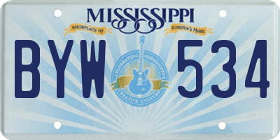 MS license plate BYW534