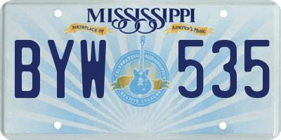 MS license plate BYW535