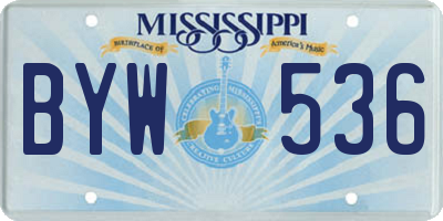 MS license plate BYW536