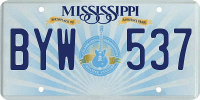 MS license plate BYW537